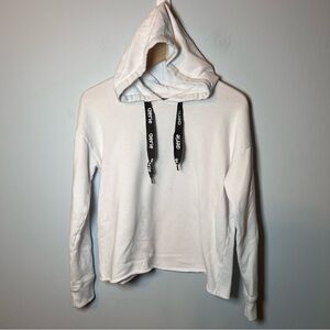 Aerie White Cropped Hooded Sweatshirt size S Oversized Fit  - Great Beach Hoodie